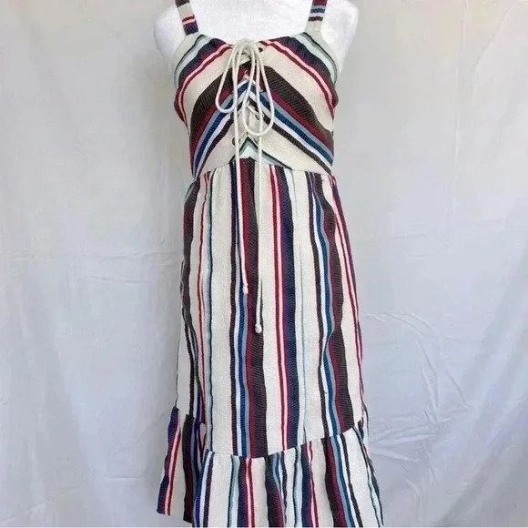 Lost + Wander patriotic midi dress with tie-up front. - Picture 2 of 12